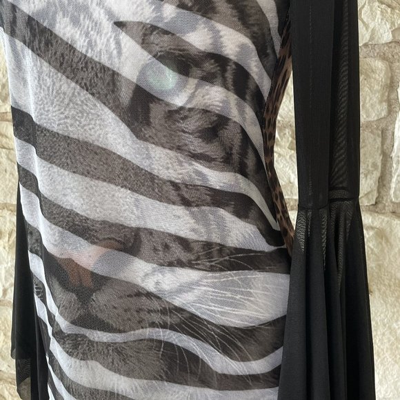 NWT Save The Faith White Tiger Long Sleeve Top - Picture 4 of 11